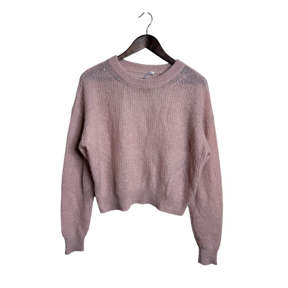 Veronica Beard Melinda Sweater M Blush Pink Mohair Alpaca Cropped Pullover